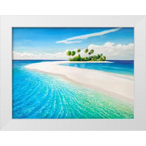 Isola tropicale White Modern Wood Framed Art Print by Galasso, Adriano
