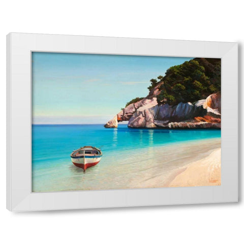Baia mediterranea White Modern Wood Framed Art Print by Galasso, Adriano