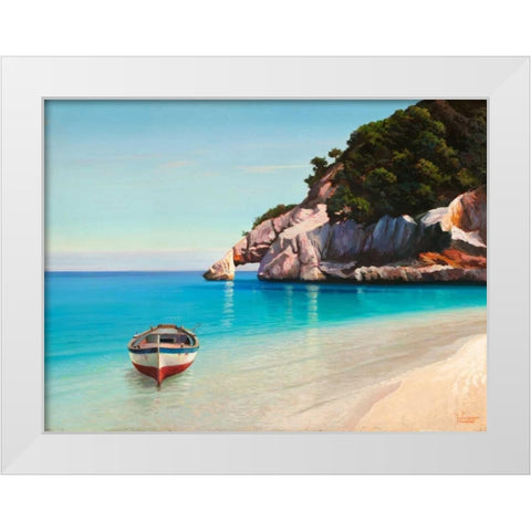 Baia mediterranea White Modern Wood Framed Art Print by Galasso, Adriano