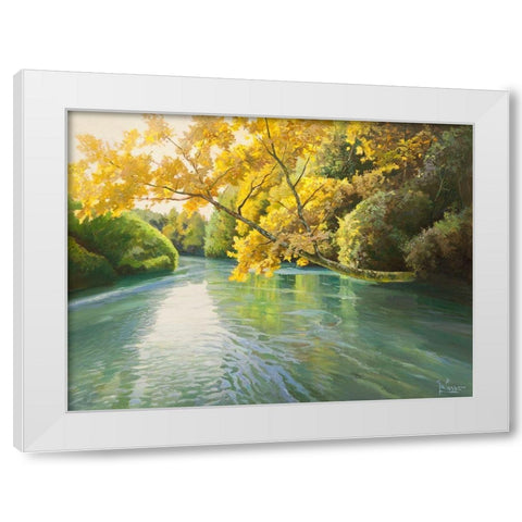 Fiume sereno White Modern Wood Framed Art Print by Galasso, Adriano