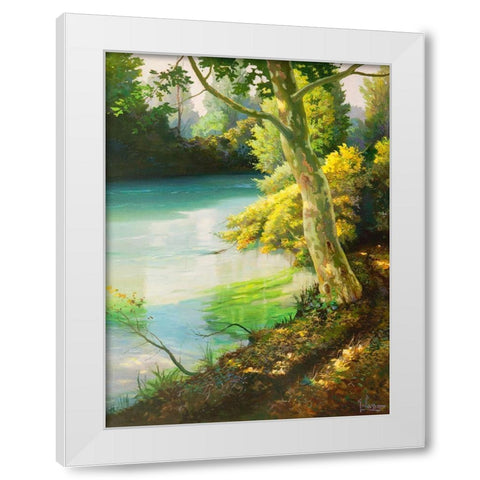 Sulla sponda del fiume White Modern Wood Framed Art Print by Galasso, Adriano