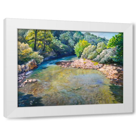 Ansa nel torrente White Modern Wood Framed Art Print by Galasso, Adriano