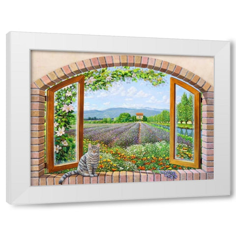 Finestra in provenza White Modern Wood Framed Art Print by Del Missier, Andrea
