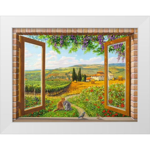 Finestra sulla campagna White Modern Wood Framed Art Print by Del missier, Andrea