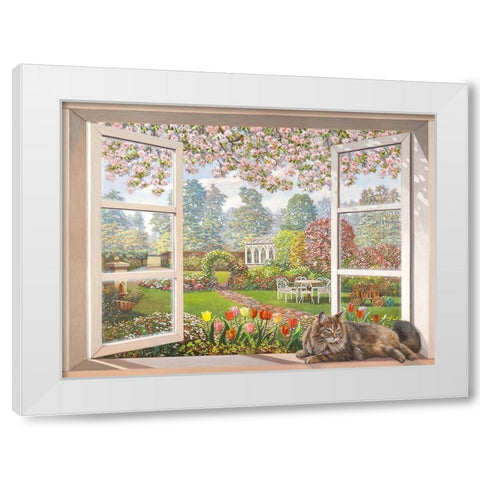 Giardino italiano White Modern Wood Framed Art Print by Andrea, Del Missier