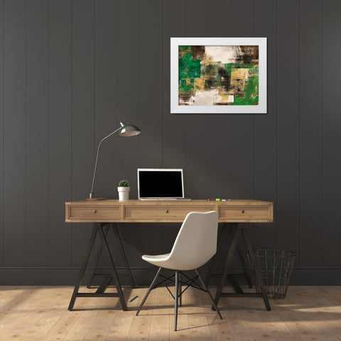 A Dream in Green White Modern Wood Framed Art Print by Aprile, Alessio