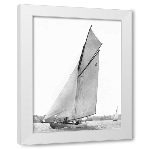 Sailing in Sydney Harbour White Modern Wood Framed Art Print by Anonymous
