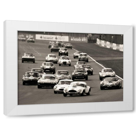 Silverstone Classic Race White Modern Wood Framed Art Print by Gasoline Images