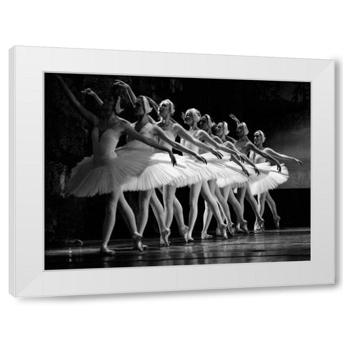 Swan Lake ballet White Modern Wood Framed Art Print by Anonymous