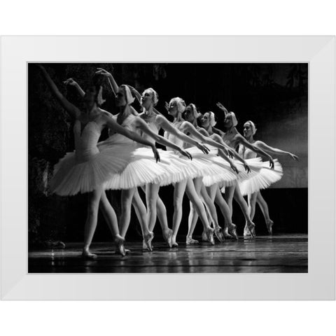 Swan Lake ballet White Modern Wood Framed Art Print by Anonymous