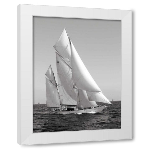 Classic sailboat White Modern Wood Framed Art Print by Anonymous