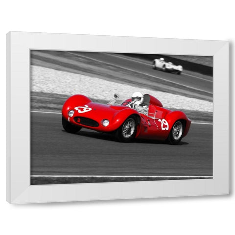 Historical race-cars White Modern Wood Framed Art Print by Gasoline Images