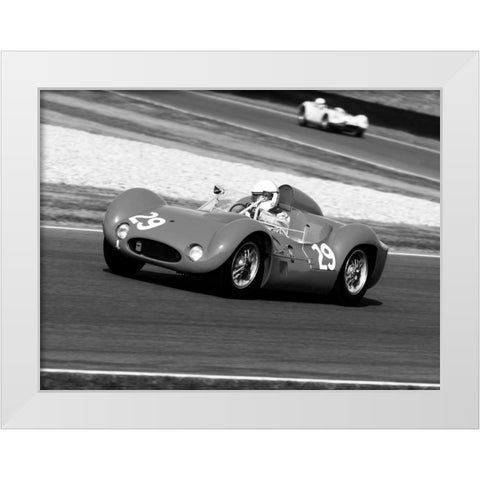 Historical race-cars White Modern Wood Framed Art Print by Gasoline Images