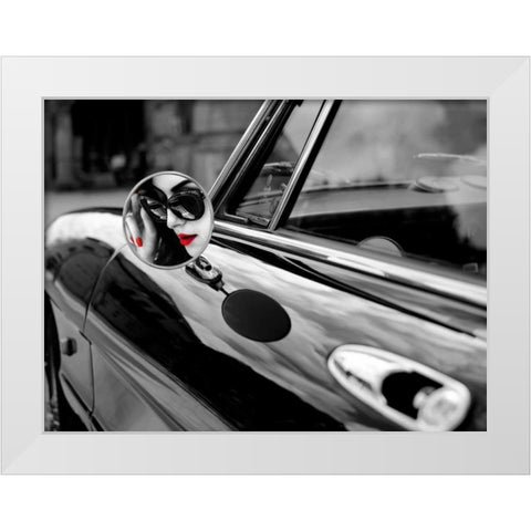 Spyder Girl White Modern Wood Framed Art Print by Julian Lauren