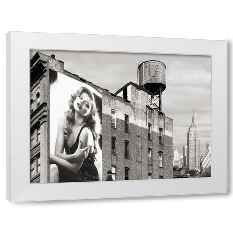 Billboards in Manhattan #1 White Modern Wood Framed Art Print by Lauren, Julian