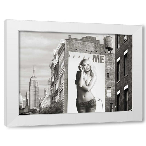 Billboards in Manhattan #2 White Modern Wood Framed Art Print by Lauren, Julian