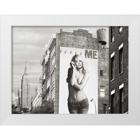 Billboards in Manhattan #2 White Modern Wood Framed Art Print by Lauren, Julian