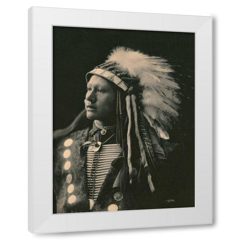 John Hollow Horn Bear- Sioux- 1898 White Modern Wood Framed Art Print by Anonymous
