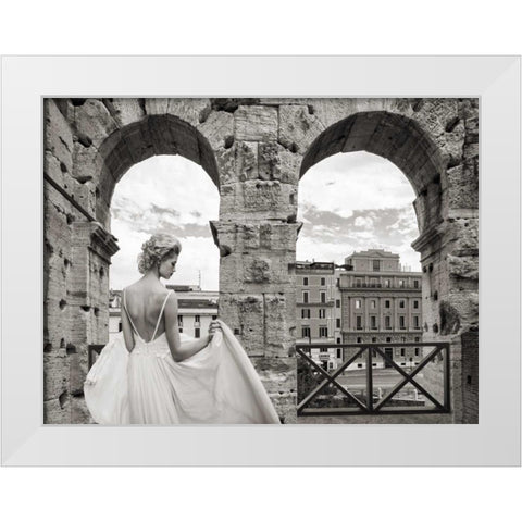 From the Colosseum- Rome White Modern Wood Framed Art Print by Haute Photo Collection
