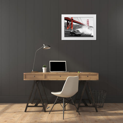 Under the Golden Gate Bridge- San Francisco White Modern Wood Framed Art Print by Gasoline Images