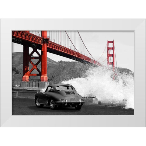 Under the Golden Gate Bridge- San Francisco White Modern Wood Framed Art Print by Gasoline Images