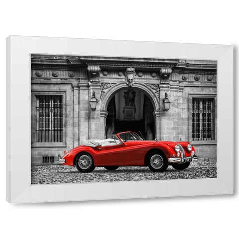 Luxury Car in front of Classic Palace White Modern Wood Framed Art Print by Gasoline Images