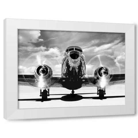 Airplaine taking off White Modern Wood Framed Art Print by Gasoline Images