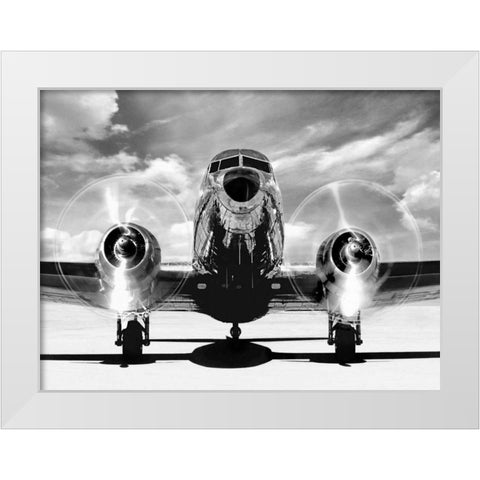 Airplaine taking off White Modern Wood Framed Art Print by Gasoline Images