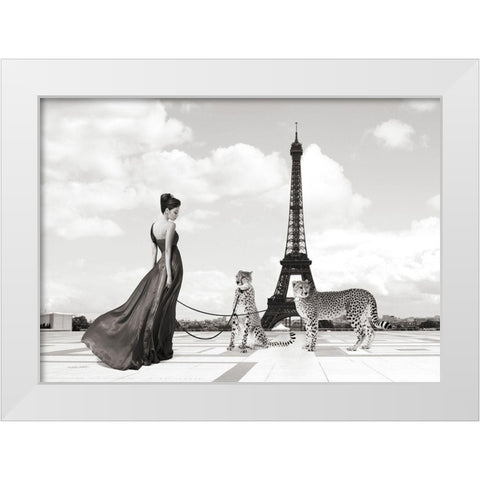 Trocadero View (detail) White Modern Wood Framed Art Print by Lauren, Julian