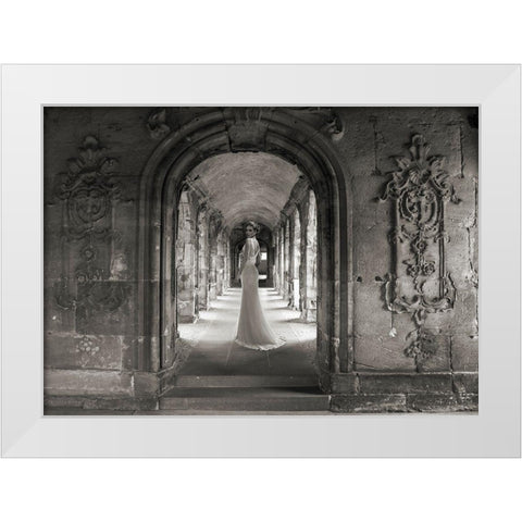 Under a Roman Colonnade White Modern Wood Framed Art Print by Haute Photo Collection