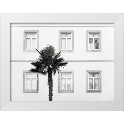 Hotel Room White Modern Wood Framed Art Print by Lauren, Julian