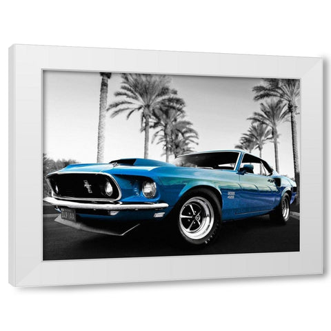 Blue Lightning, Santa Barbara, California White Modern Wood Framed Art Print by Gasoline Images