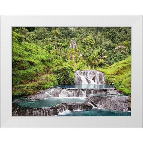 Waterfall in Santa Rosa de Cabal, Colombia White Modern Wood Framed Art Print by Pangea Images