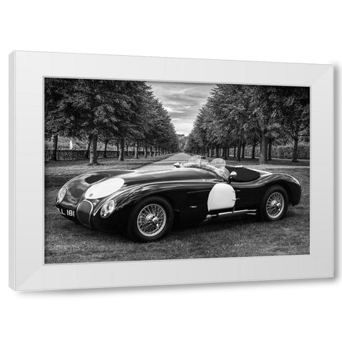 Vintage Roadster in a Park White Modern Wood Framed Art Print by Gasoline Images