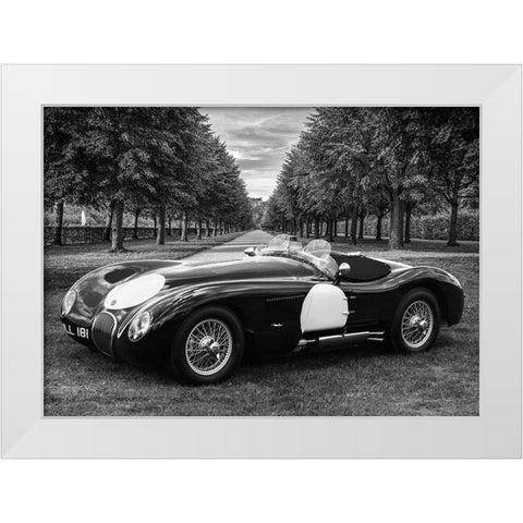 Vintage Roadster in a Park White Modern Wood Framed Art Print by Gasoline Images