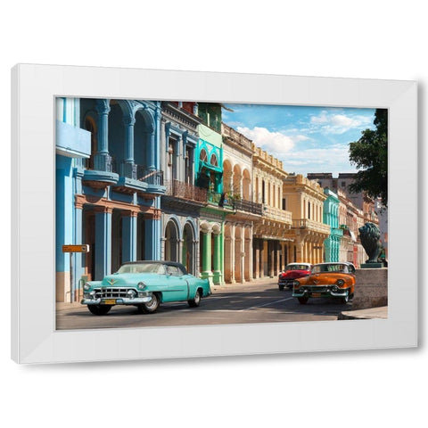 Avenida in Havana, Cuba White Modern Wood Framed Art Print by Pangea Images