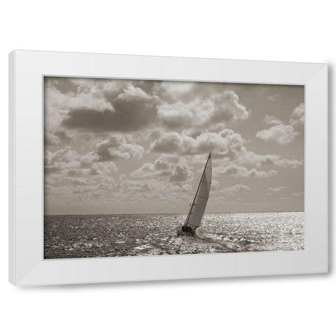 Sailing White Modern Wood Framed Art Print by Pangea Images