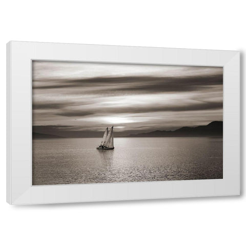 Set Sails White Modern Wood Framed Art Print by Pangea Images