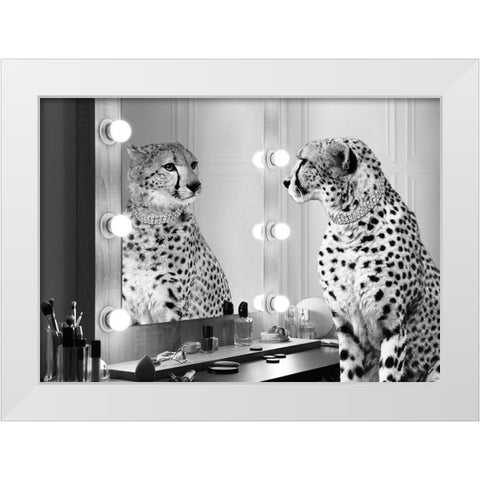 Wild Beauty (BW) White Modern Wood Framed Art Print by Lauren, Julian
