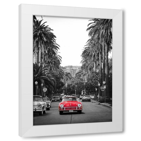Boulevard in Hollywood White Modern Wood Framed Art Print by Gasoline Images