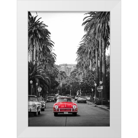 Boulevard in Hollywood White Modern Wood Framed Art Print by Gasoline Images