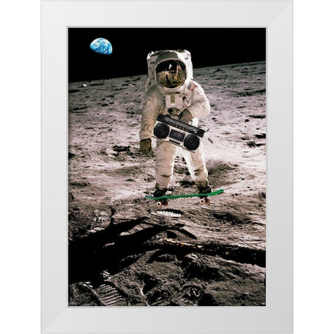 Moonskating - NASA White Modern Wood Framed Art Print by Astrolabs