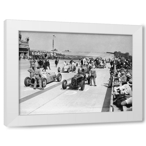 Grid of the 1934 French Grand Prix White Modern Wood Framed Art Print by Anonymous