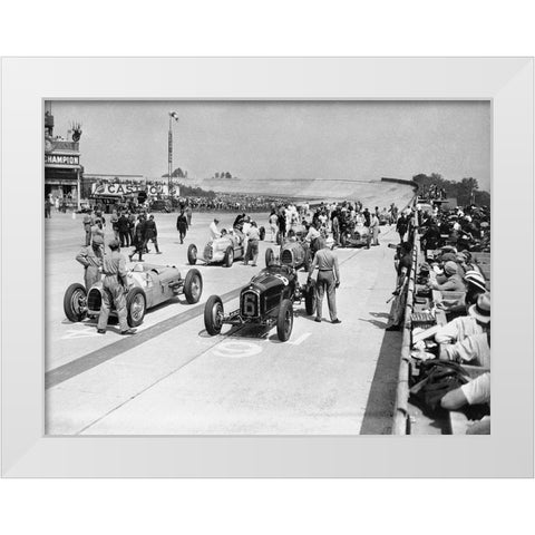 Grid of the 1934 French Grand Prix White Modern Wood Framed Art Print by Anonymous