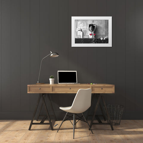 Cocktail for Two White Modern Wood Framed Art Print by Lauren, Julian