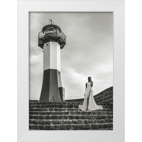 Unconventional Womenscape #3 (BW) White Modern Wood Framed Art Print by Lauren, Julian