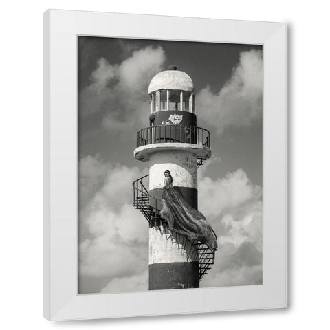 Unconventional Womenscape #4 (BW) White Modern Wood Framed Art Print by Lauren, Julian
