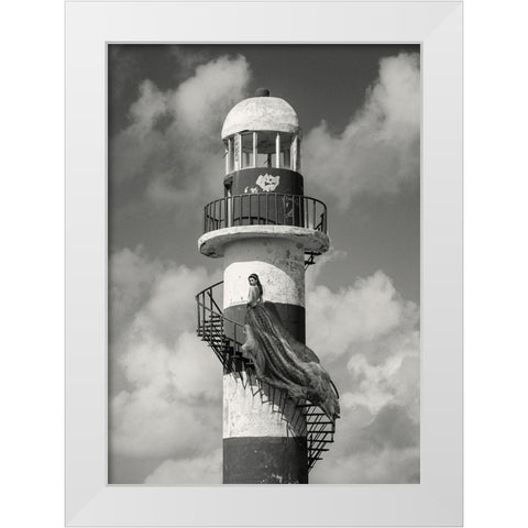 Unconventional Womenscape #4 (BW) White Modern Wood Framed Art Print by Lauren, Julian