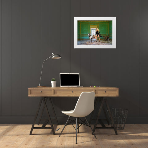 Unconventional Womenscape #7-In the Palace White Modern Wood Framed Art Print by Lauren, Julian