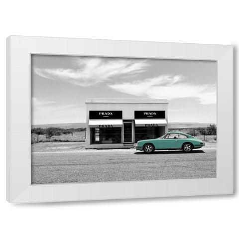 Marfa-Texas (BW) White Modern Wood Framed Art Print by Lauren, Julian